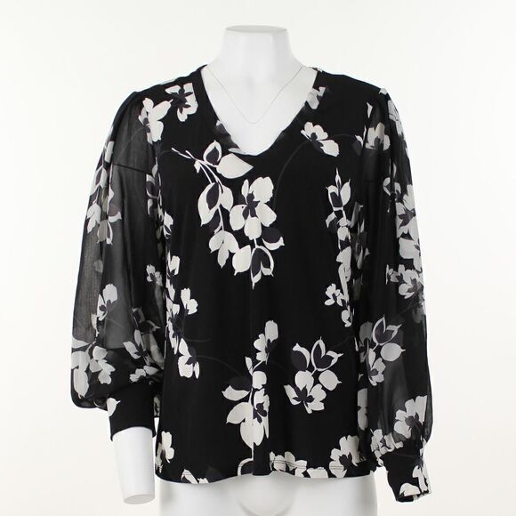 Calvin Klein Textured Roll Tab Button Down Black M - Picture 1 of 5